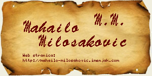 Mahailo Milošaković vizit kartica